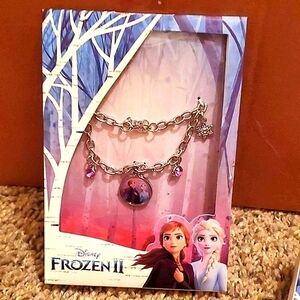 Frozen II Amethyst Crystal Charm Bracelet Silver Plated